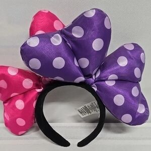 Disney Pink and Purple Polka Dot Bow Headband